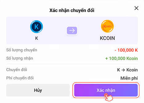 Chuyển đổi K sang Kcoin