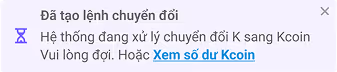Đợi quá trình chuyển đổi hoàn tất