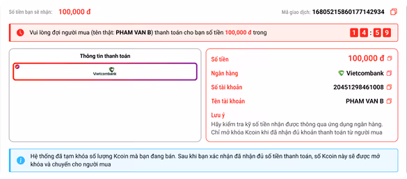 Đợi người mua thanh toán